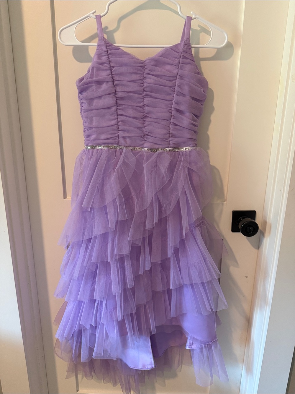 Lilac Layered Tulle Girls' Dress with Sparkle Waist